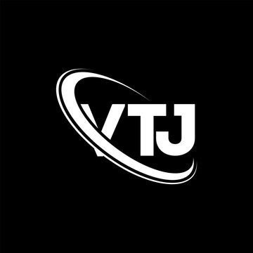 VTJ logo. VTJ letter. VTJ letter logo design. Initials VTJ logo linked with circle and uppercase monogram logo. VTJ typography for technology, business and real estate brand.