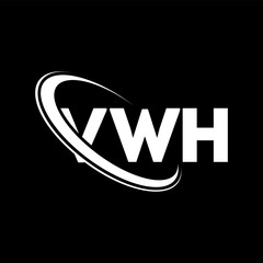 Fototapeta na wymiar VWH logo. VWH letter. VWH letter logo design. Initials VWH logo linked with circle and uppercase monogram logo. VWH typography for technology, business and real estate brand.