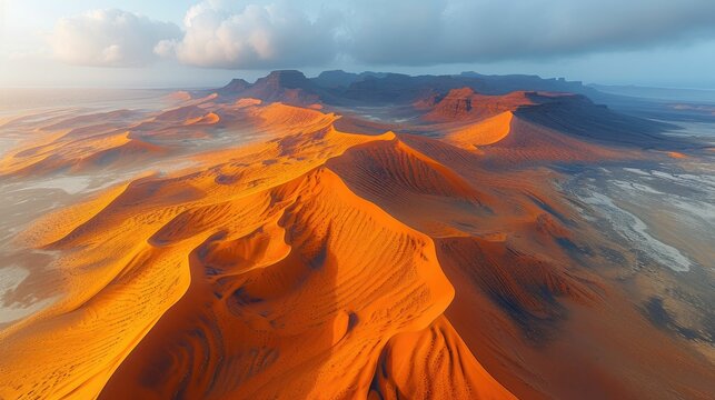 An Aerial Exploration of the Desert: Capturing the Mesmerizing Patterns and Textures of Wind-Sculpted Sand Dunes