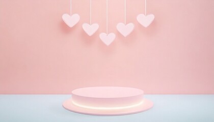 Heart-shaped Podium Background