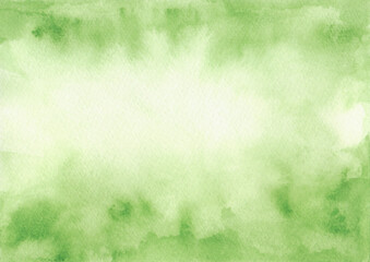 Fototapeta na wymiar Green abstract watercolor background, banner with blur, hand-drawn. The texture of watercolor on paper. A decorative element for design, decoration, business card, holiday, with a place for text.