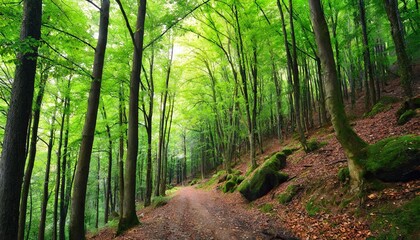 dark green forest landscape