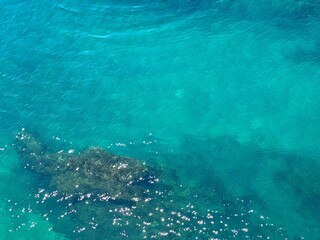 Sea water blue azure clear seascape.