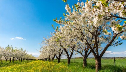 beautiful blossom spring with blue sky