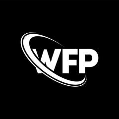 WFP logo. WFP letter. WFP letter logo design. Initials WFP logo linked with circle and uppercase monogram logo. WFP typography for technology, business and real estate brand.