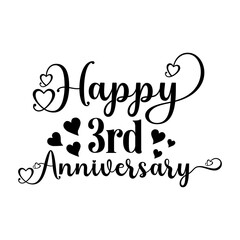 Anniversary typography design on plain white transparent isolated background for card, shirt, hoodie, sweatshirt, apparel, tag, mug, icon, poster or badge