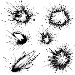 set of power blast comic action effect drawing lines generated with AI	