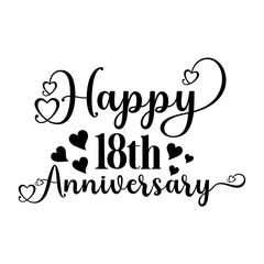 Anniversary typography design on plain white transparent isolated background for card, shirt, hoodie, sweatshirt, apparel, tag, mug, icon, poster or badge
