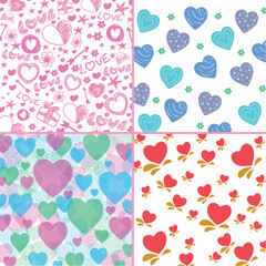 Valentine's seamless pattern with hearts