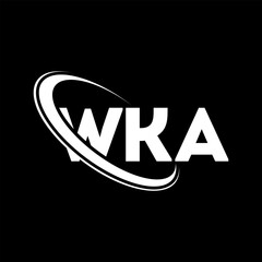 WKA logo. WKA letter. WKA letter logo design. Initials WKA logo linked with circle and uppercase monogram logo. WKA typography for technology, business and real estate brand.