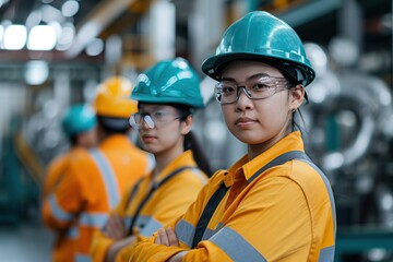 engineer team full skill quality for maintenance and training in industry factory worker