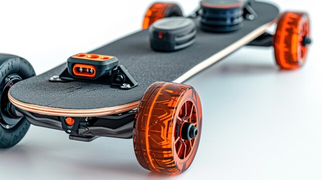 Close-up of Generic Skateboard style EV Battery Pack © venusvi