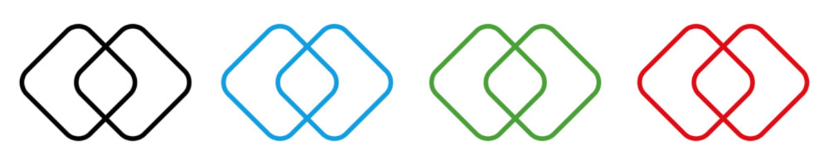 Merge icon vector set isolated on transparent background.