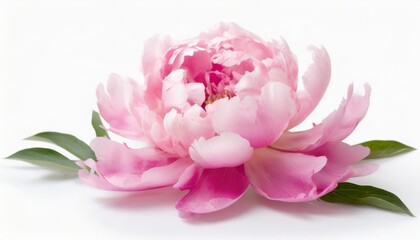 pink peony petals isolated on white