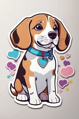 beagle dog with bone
