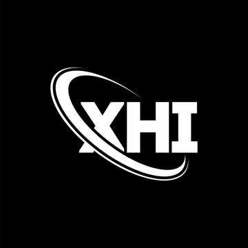 XHI logo. XHI letter. XHI letter logo design. Initials XHI logo linked with circle and uppercase monogram logo. XHI typography for technology, business and real estate brand.