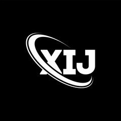 XIJ logo. XIJ letter. XIJ letter logo design. Initials XIJ logo linked with circle and uppercase monogram logo. XIJ typography for technology, business and real estate brand.