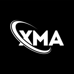 XMA logo. XMA letter. XMA letter logo design. Initials XMA logo linked with circle and uppercase monogram logo. XMA typography for technology, business and real estate brand.