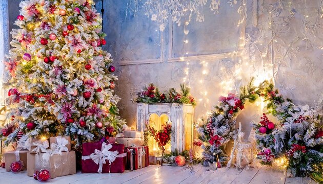art christmas or new years eve holiday background