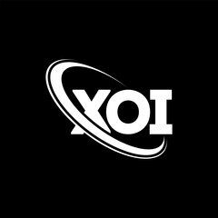 XOI logo. XOI letter. XOI letter logo design. Initials XOI logo linked with circle and uppercase monogram logo. XOI typography for technology, business and real estate brand.