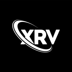 XRV logo. XRV letter. XRV letter logo design. Initials XRV logo linked with circle and uppercase monogram logo. XRV typography for technology, business and real estate brand.