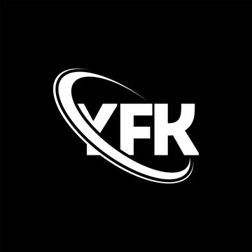 YFK logo. YFK letter. YFK letter logo design. Initials YFK logo linked with circle and uppercase monogram logo. YFK typography for technology, business and real estate brand.