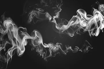 Foto op Plexiglas A black and white photo capturing smoke in motion. This versatile image can be used in various creative projects © Fotograf