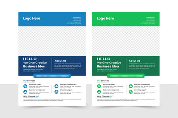 a bundle of 2 templates of a4 flyer,Corporate creative colorful business flyer template design set, abstract business flyer, vector template design or business poster template design.
