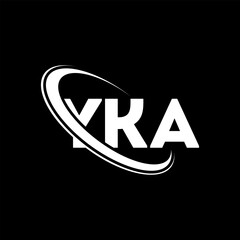YKA logo. YKA letter. YKA letter logo design. Initials YKA logo linked with circle and uppercase monogram logo. YKA typography for technology, business and real estate brand.