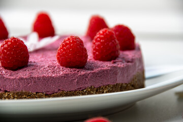 cake with raspberry