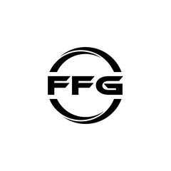 FFG letter logo design with white background in illustrator, cube logo, vector logo, modern alphabet font overlap style. calligraphy designs for logo, Poster, Invitation, etc.