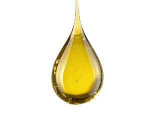 Golden oil droplet isolated
