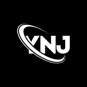 YNJ logo. YNJ letter. YNJ letter logo design. Initials YNJ logo linked with circle and uppercase monogram logo. YNJ typography for technology, business and real estate brand.
