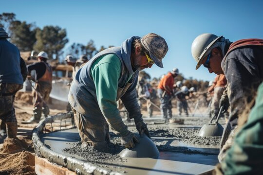 Photo of workers casting concrete