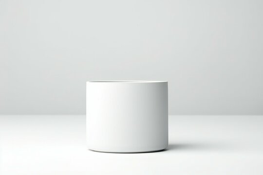 White round pedestal on a white background © Cybernetic