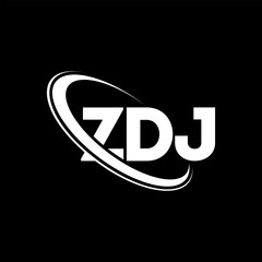 ZDJ logo. ZDJ letter. ZDJ letter logo design. Initials ZDJ logo linked with circle and uppercase monogram logo. ZDJ typography for technology, business and real estate brand.