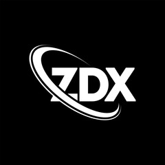 ZDX logo. ZDX letter. ZDX letter logo design. Initials ZDX logo linked with circle and uppercase monogram logo. ZDX typography for technology, business and real estate brand.