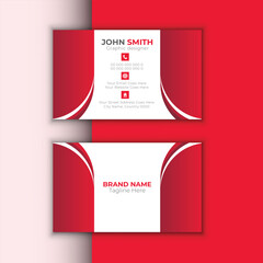 Vector elegant business card, red and white business card