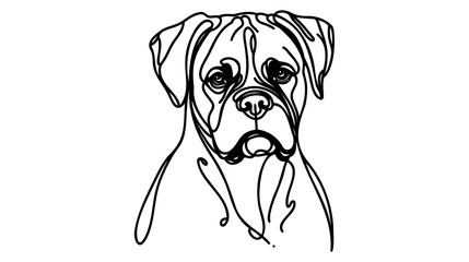 Continuous one line drawing. Dog Vector illustration