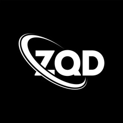 ZQD logo. ZQD letter. ZQD letter logo design. Initials ZQD logo linked with circle and uppercase monogram logo. ZQD typography for technology, business and real estate brand.