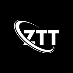 ZTT logo. ZTT letter. ZTT letter logo design. Initials ZTT logo linked with circle and uppercase monogram logo. ZTT typography for technology, business and real estate brand.