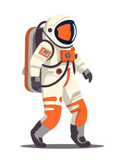 Astronaut on white or transparent background, flat illustration. AI Generated.
