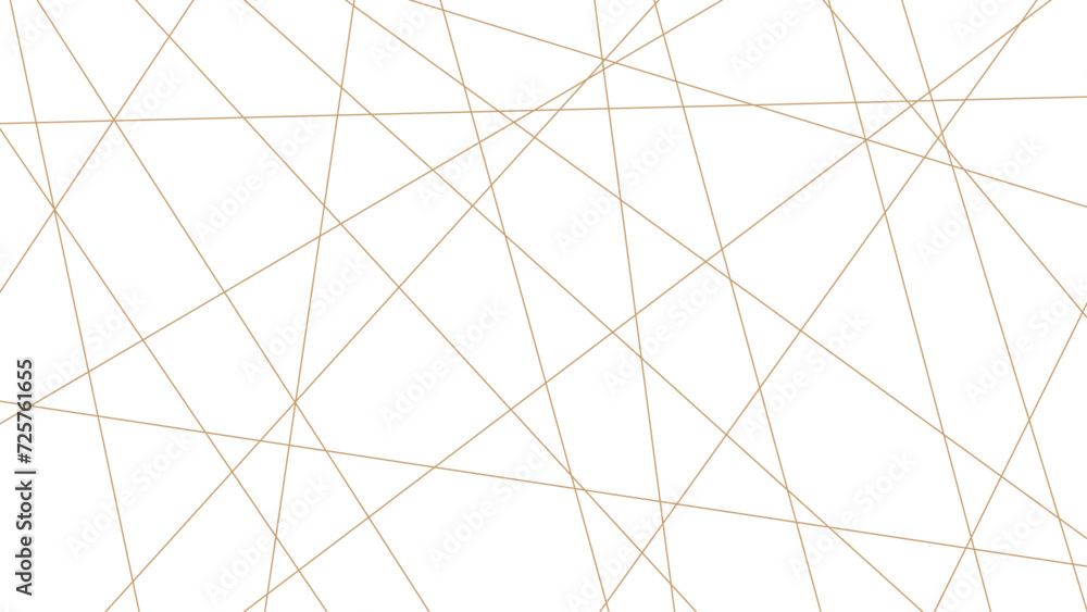 Wall mural abstract luxury gold geometric random chaotic lines. random geometric line pattern on a transparent 