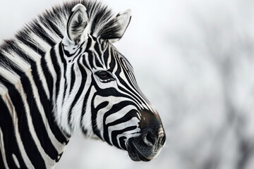 Fototapeta na wymiar Endangered Grevy's zebra species closeup. Conservation of endangered species and biodiversity. Generative Ai