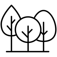 Forest outline icon with tree different trees.