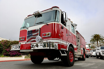 front view of a firetruck at a call for help