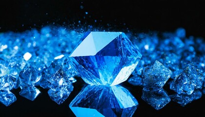  Beautiful blue Dimond dispersion the light. Dimond dispersion glass objects