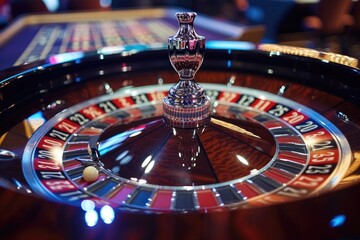 Background of a casino roulette wheel. Generative Ai. - obrazy, fototapety, plakaty