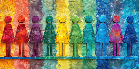 Gender Equality: A Symbolic Image Illustrating the Pursuit of Equal Rights, Opportunities, and Treatment for People of All Genders, Advocating for Gender Equity in Society - obrazy, fototapety, plakaty