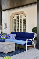 comfortable patio furniture on the porch
